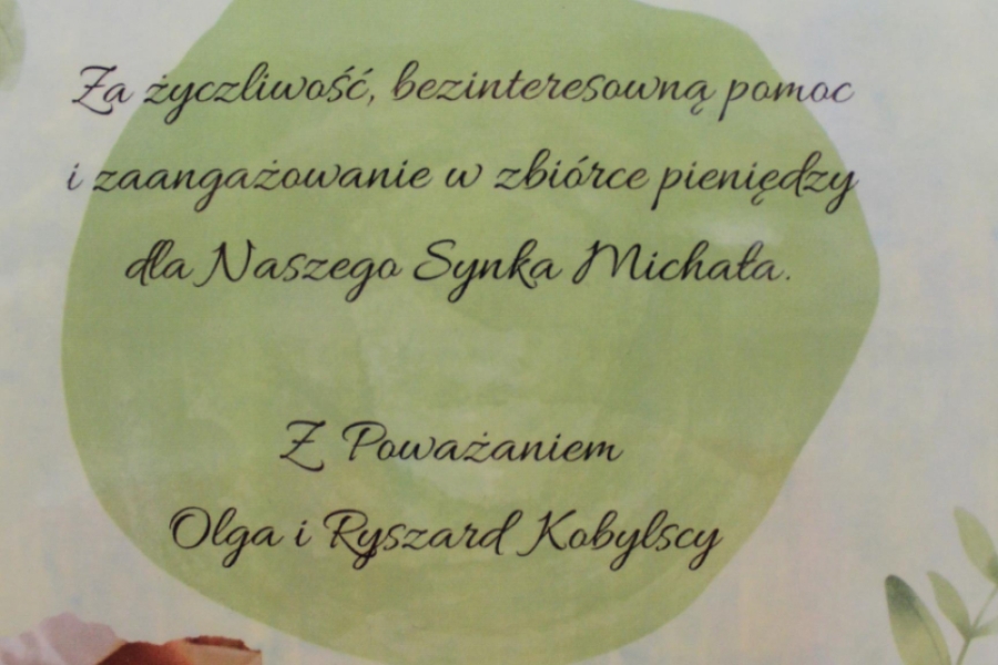 10 – Kartka z podziękowaniami za udział w festynie.